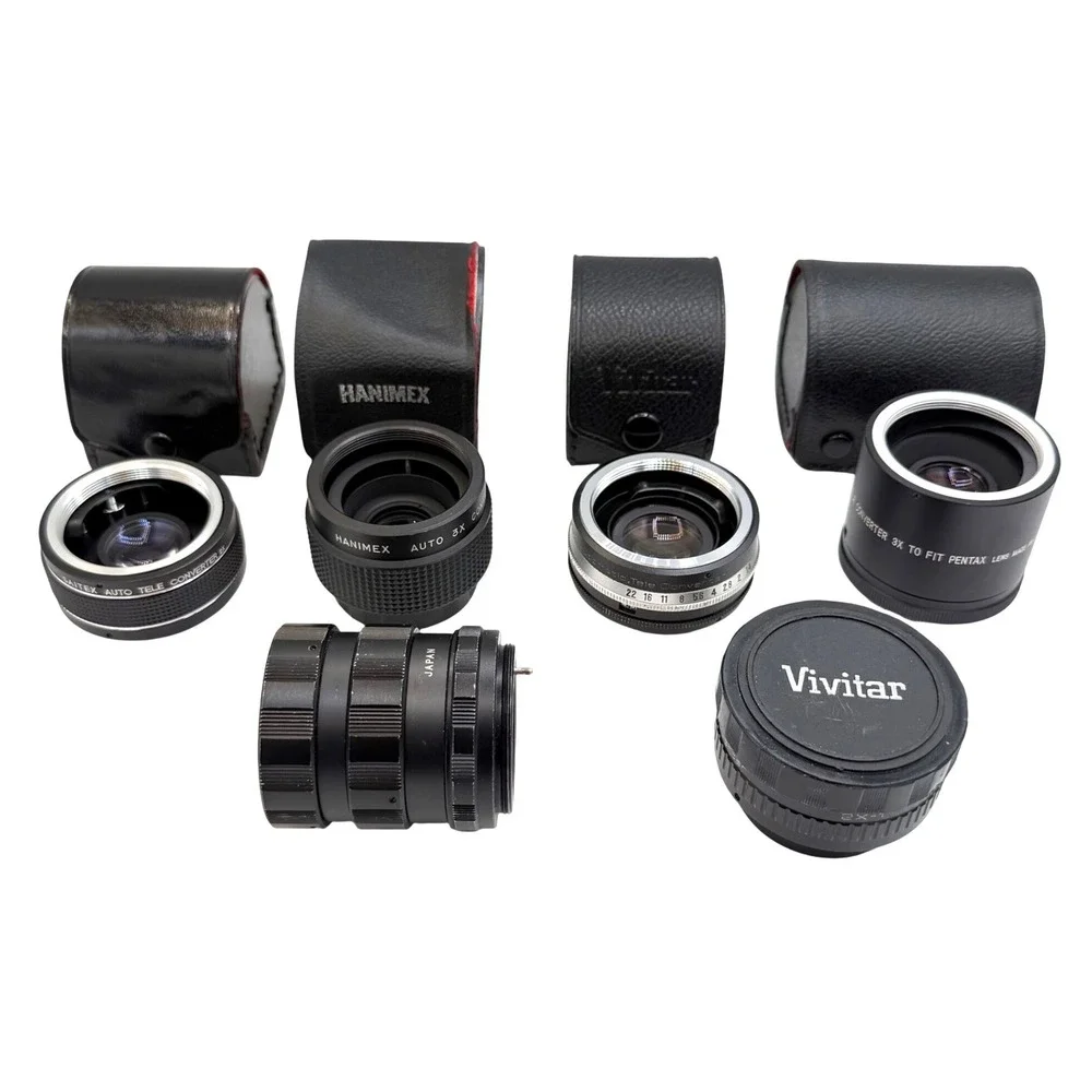Vintage M42 Teleconverter Lot Vivitar Soligor Hanimex Saitex Vemar Pentax 6pc
